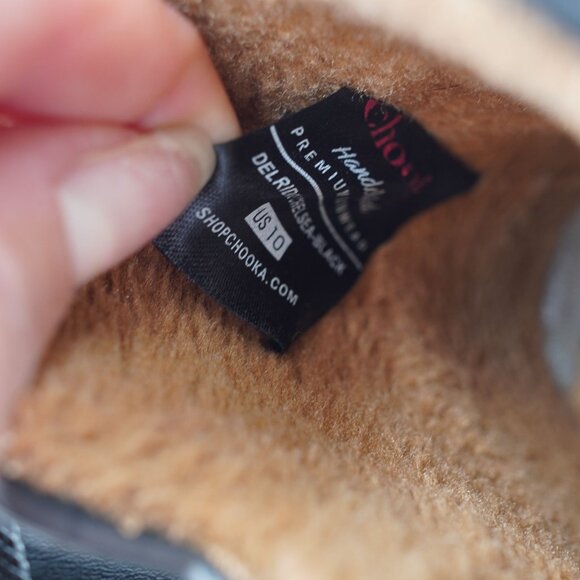 Chooka Black Rubber Chelsea Rain Boots Fleece Lined Size 10 - Picture 4 of 10